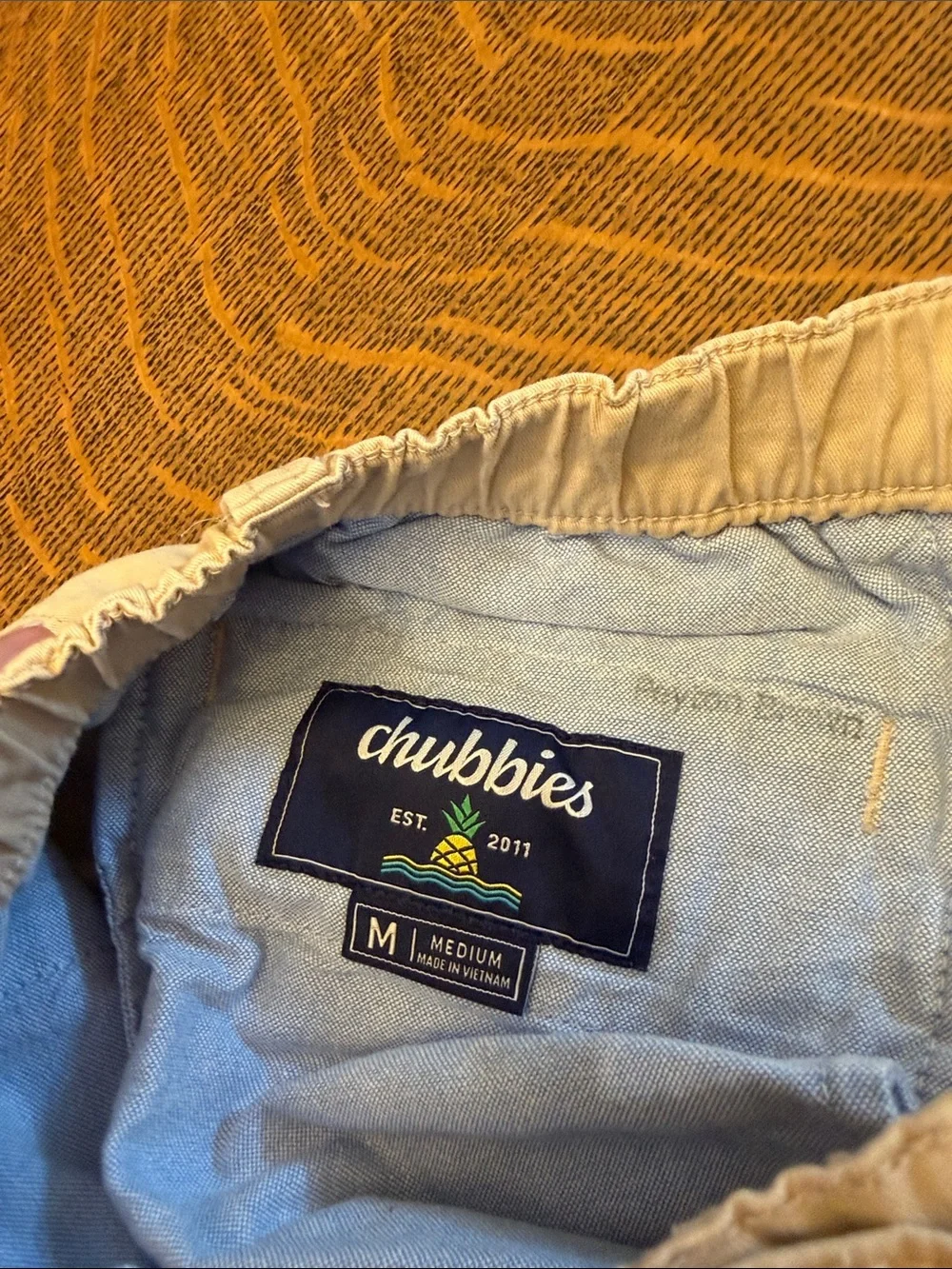 chubbies Men's Light Beige Flat-Front Shorts